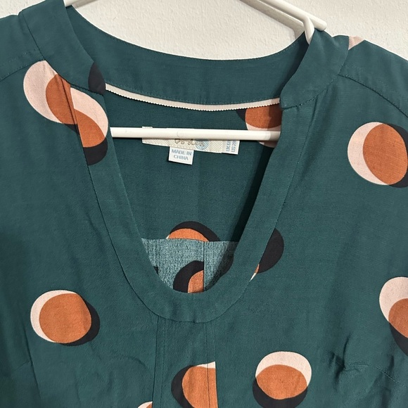 Boden Eclipse Mollie Polka Dot Dress in Green and Orange Size 2 - Picture 6 of 8